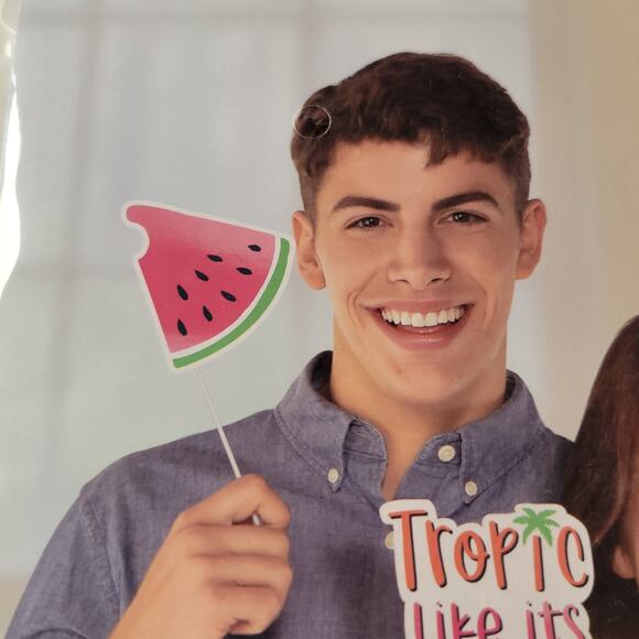 Tropical Photo Booth Props Set - 13 Pieces Luau Party Decorations Summer Spring - Picture 8 of 11